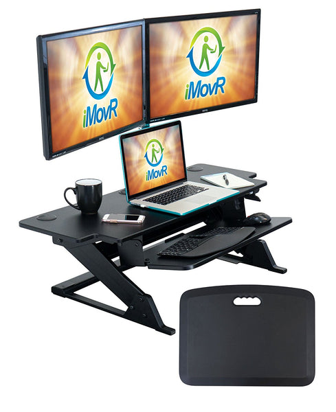 Imovr Ziplift Standing Desk Converter With Free Standing Mat