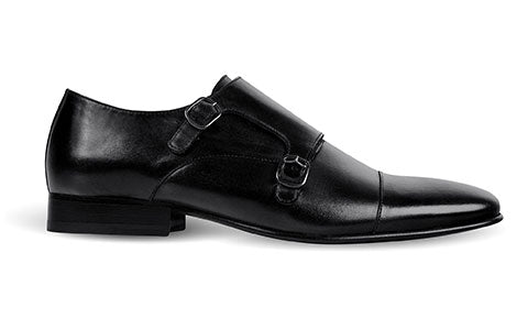 mens black leather monk shoes || cobb 