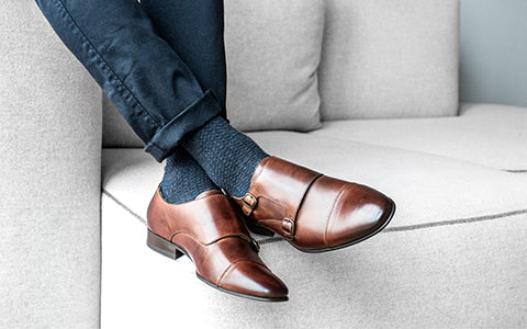 mens brown leather monk shoes || cobb 