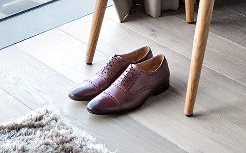 mens brown leather brogue shoes || cobb 