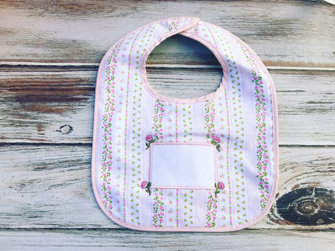 Girls monogrammed bib