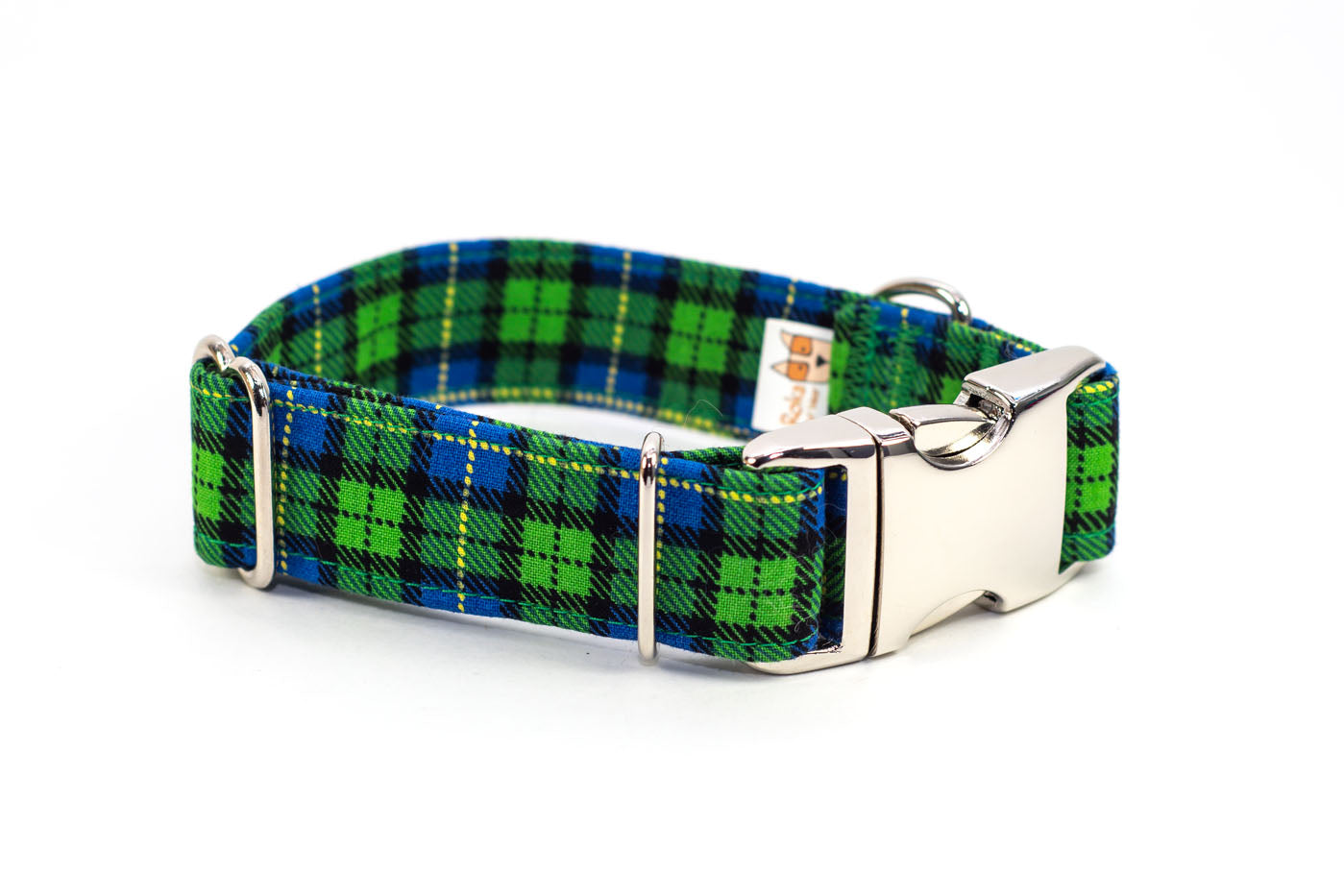Reflective Checkerboard Buckle Collar Reflective Blue Buckle Dog Collar Adjustable Dog Collar Handmade
