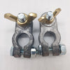 Pair of Battery Terminals Positive + Negative with 10mm Stud + Wing Nut + -