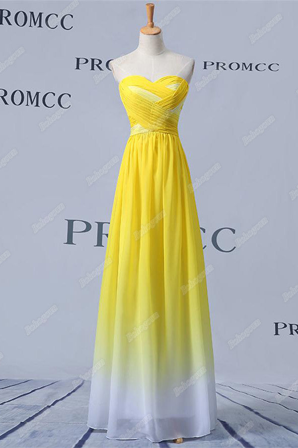 white and yellow prom dresses