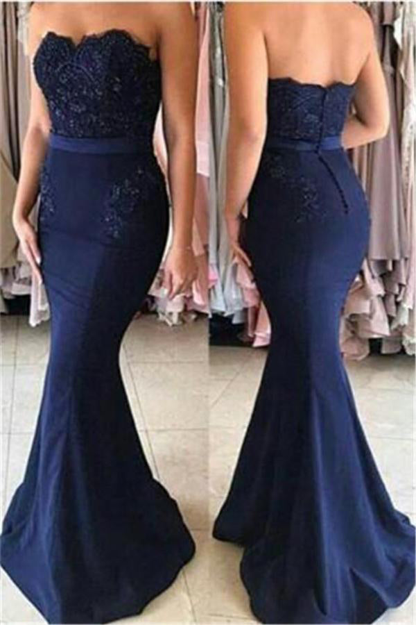 navy blue long dresses