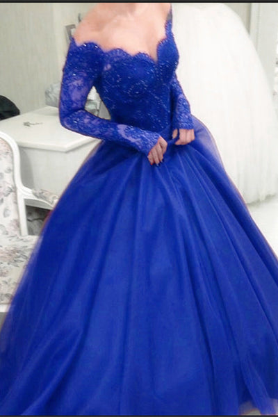 blue princess prom dress