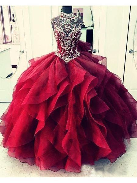 royal red prom dress