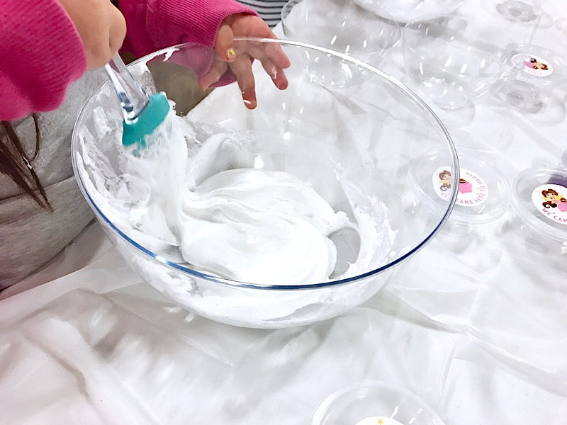 Slime making workshop: our slime recipe binding together for one of the slimers