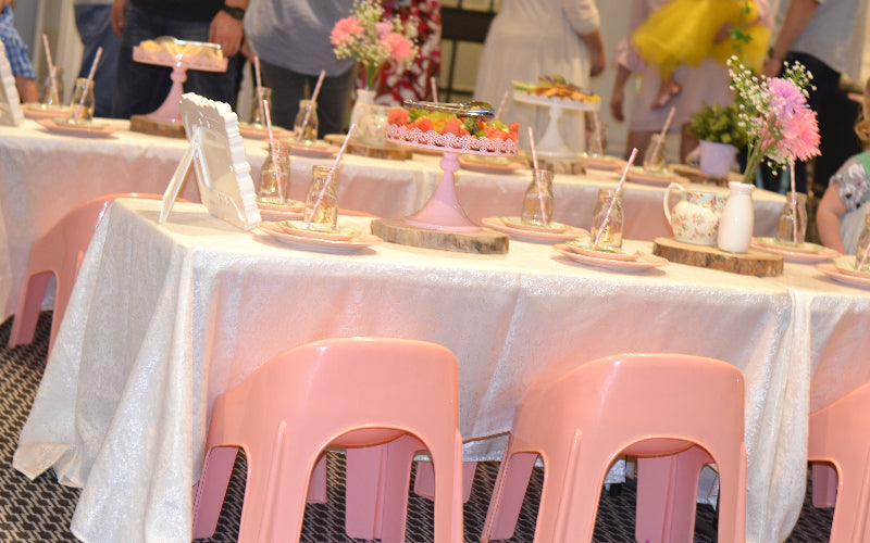 Fairy Tea Party with pink chairs