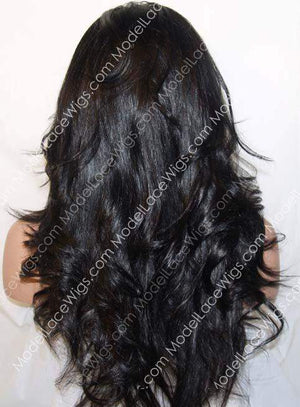 Off Black Full Lace Wig with Long Loose Layered Waves