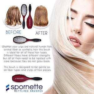 Spornette Super Looper Wig Brush #215 Cushioned & Looped Bristles for Hair Extensions, Hair Pieces, Toupees & Weaves. Brushing, Styling & Detangling Natural & Synthetic Hair