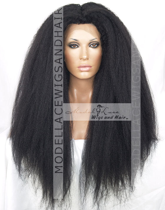 Kinky Straight Full Lace Wig | Model Lace Wigs and Hair