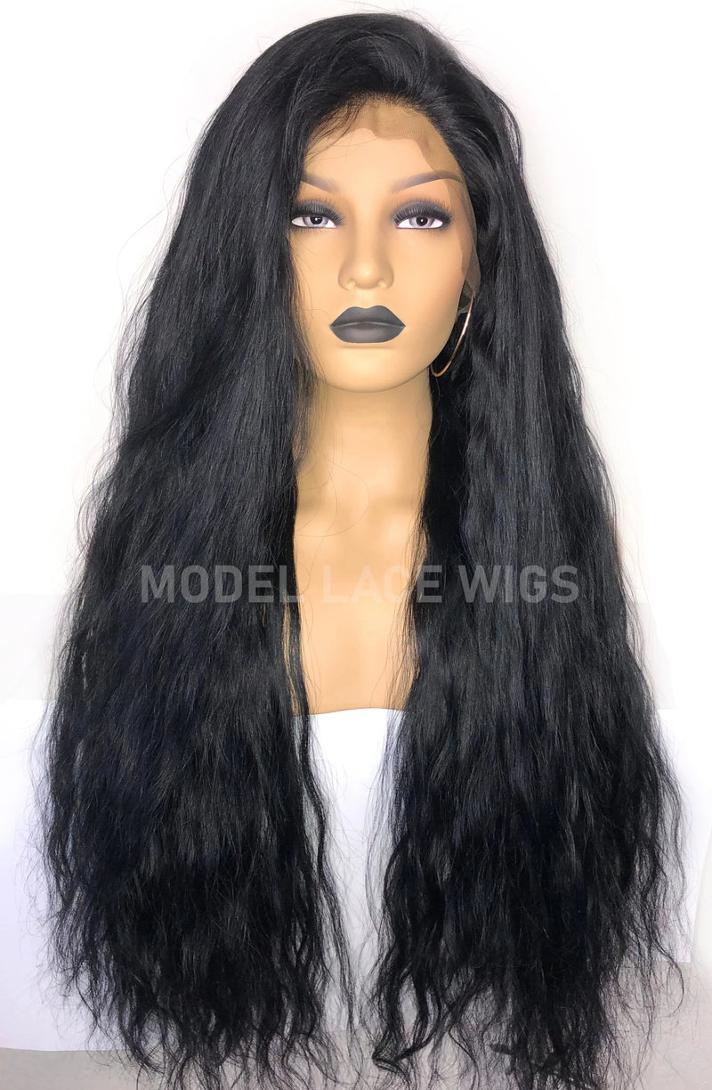 Long Full Lace Wig Jet Black | Model Lace Wigs and Hair