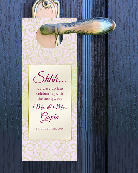 Indian Wedding Do Not Disturb Door Hangers Hindi Wedding Favor