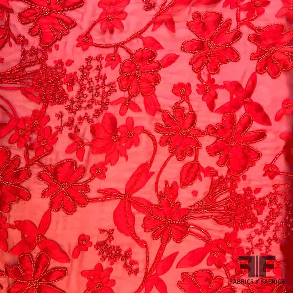 beaded chiffon fabric by the yard