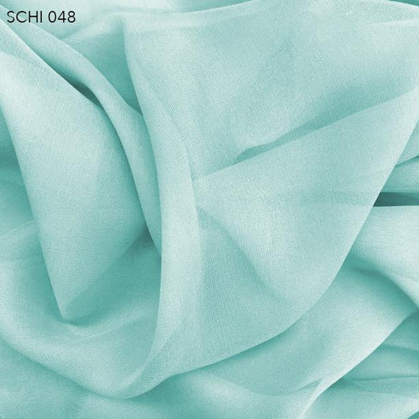 blue silk chiffon fabric