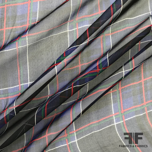 plaid chiffon fabric