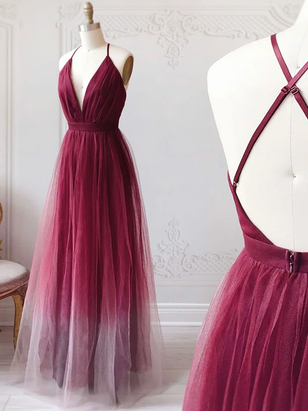 maroon ombre dress