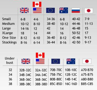 SOH Size Chart