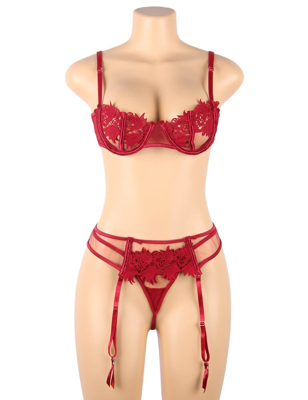 Darla 3-Piece Bra and Panty Set - skarnoldart, , skarnoldart