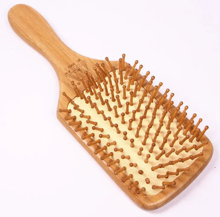 Bamboo Hair Brush Pneumatic Massage Comb Small Spherical Wooden Pins  Healthy - everythingbamboo
