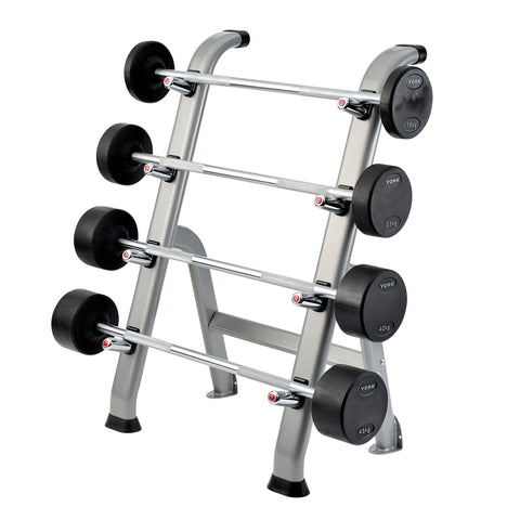 69150 York Barbell Pro Style Barbell Rack with Barbells loaded