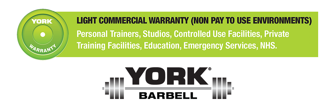 York Barbell Light Commercial Warranty Logo