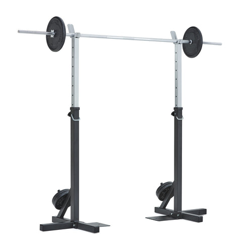 York Fitness Heavy Duty Squat Stands, Spinlock Barbell and Standard Weight Plates