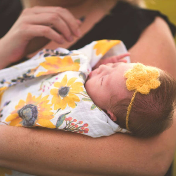 sunflower baby swaddle