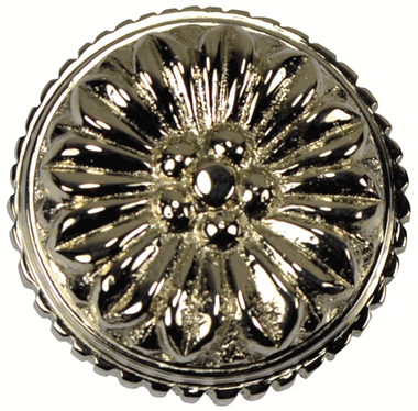 1 3/8 Inch Solid Brass Floral Knob