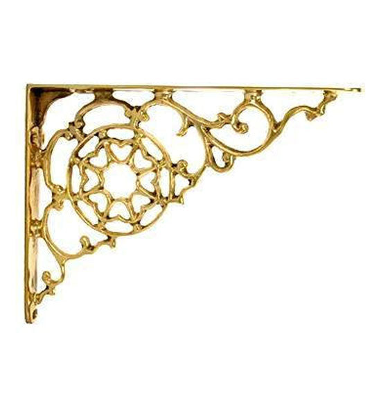 7 1/2 Inch Solid Brass Star Shape Shelf Bracket
