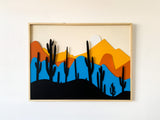Layered Desert Scene Cutout Wood Sign