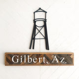 Water Tower Cutout Wood Sign