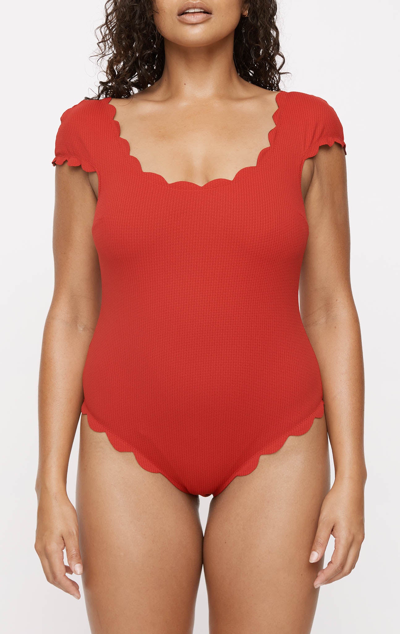 Scalloped Mexico Maillot in Scooter/Beet