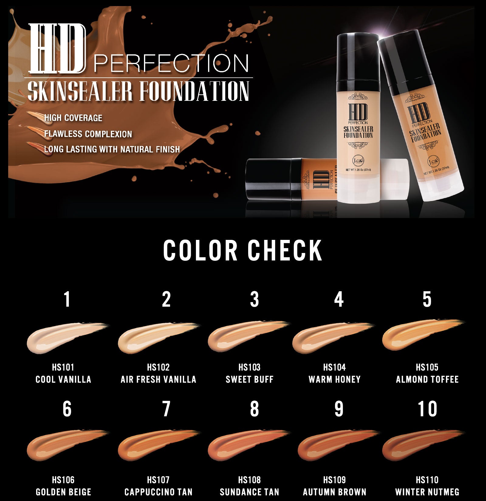 HD PERFECTION SKINSEALER FOUNDATION Almond Toffee HS105