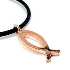 What is rose gold finish? This is a rose gold ichthus Jesus Fish called B6rose