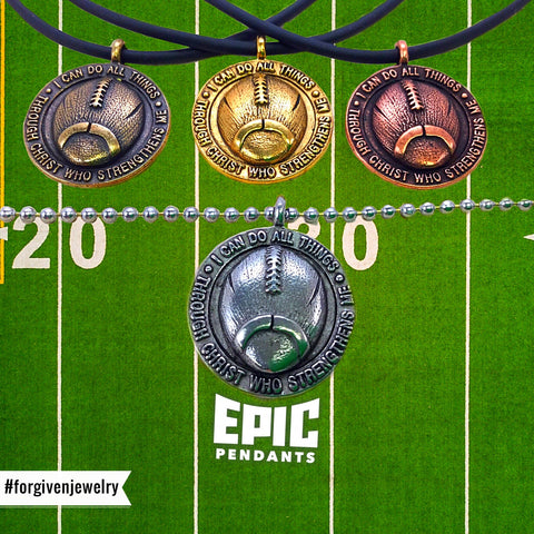 epic i can do sp7 football sports medal necklaces