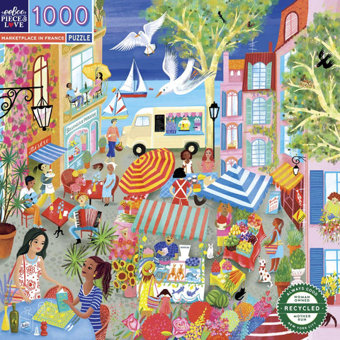 Eeboo puzzle 1000 piece jigsaw puzzle called Marketplace in France