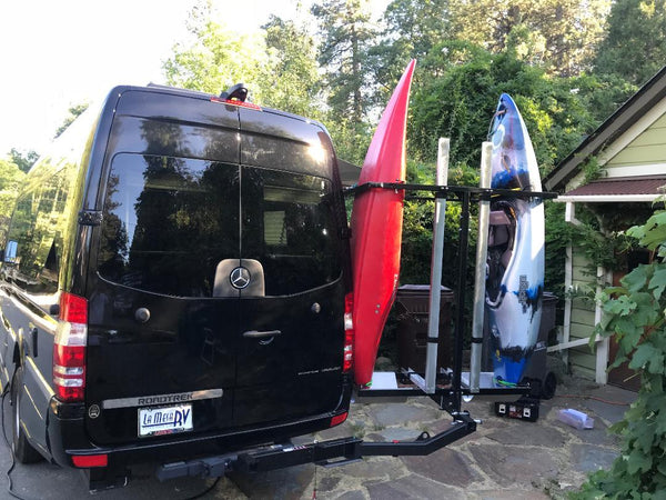 trailer hitch surfboard rack