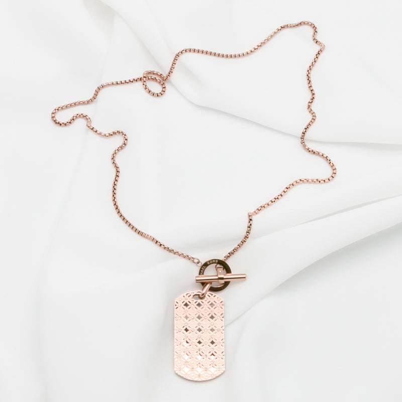 michael kors dog tag necklace