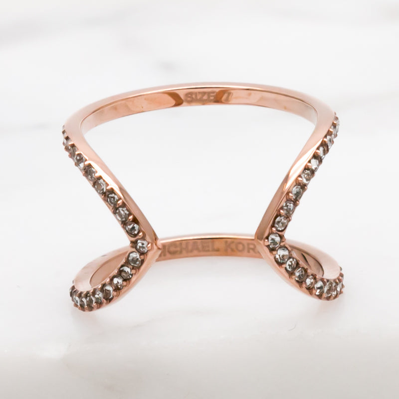 michael kors rose gold arrow ring