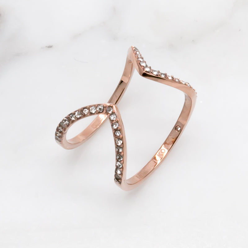 michael kors rose gold arrow ring