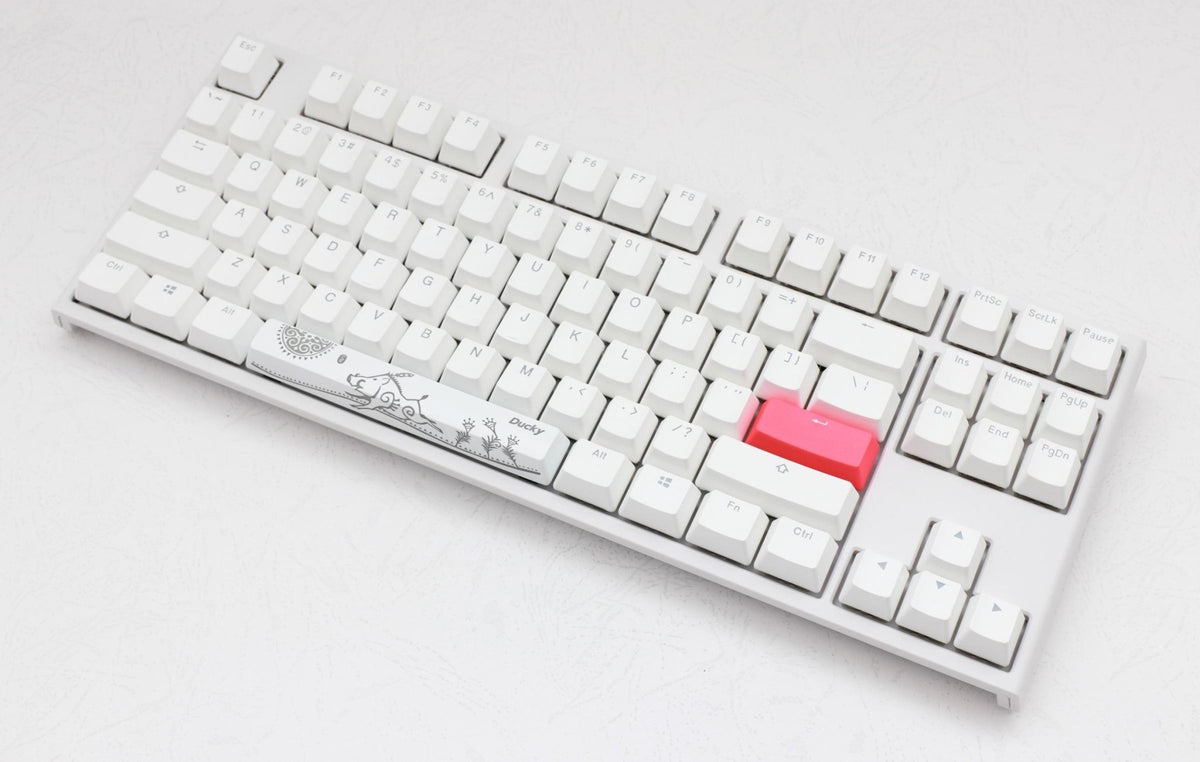 Ducky One 2 Tkl Pure White Mechanical Keyboard Cherry Rgb Blue Switch Store 974 ستور ٩٧٤