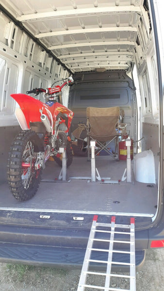 Risk Racing Lock-N-Load strapless motocross / dirt bike / motorcycle hauling transporting system - No tie down straps