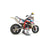 Youth dirt bike secured into a lock-n-load pro mini by Risk Racing on a white studio background.