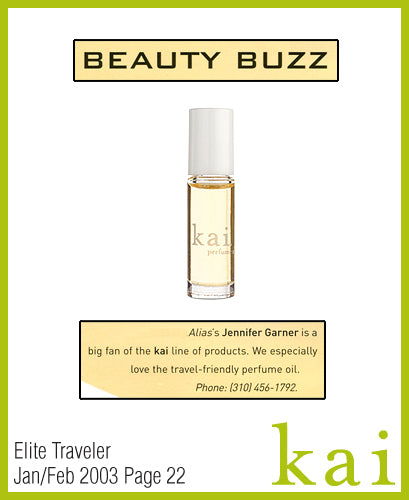 kai fragrance featured in elite traveler jan/feb 2003