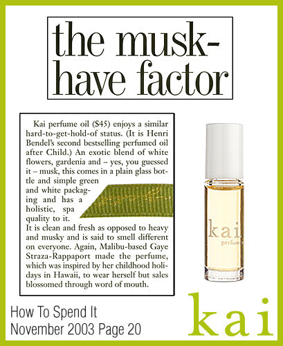 kai fragrance featured in how to spend it november 2003