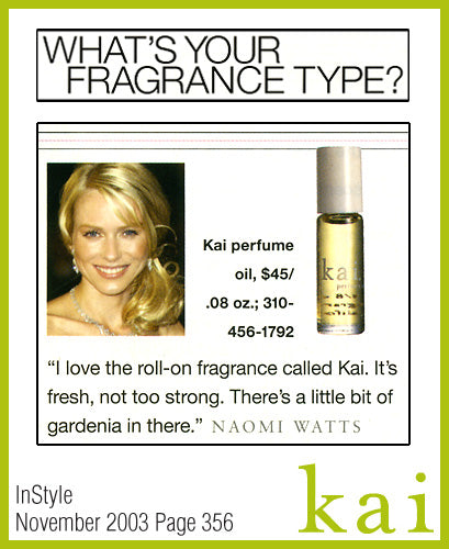 kai fragrance featured in instyle november 2003