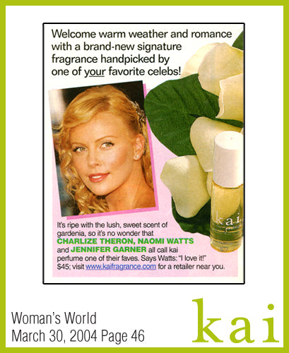 kai fragrance featured in woman's world march 2004