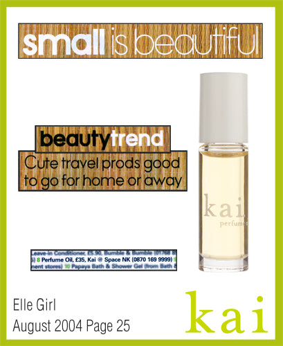 kai fragrance featured in elle girl august 2004